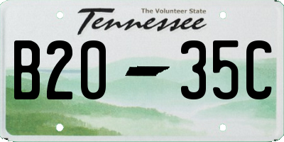 TN license plate B2035C