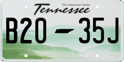 TN license plate B2035J