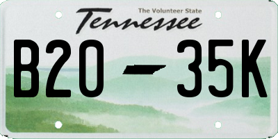 TN license plate B2035K