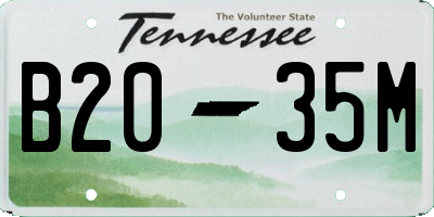 TN license plate B2035M