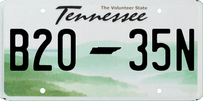 TN license plate B2035N