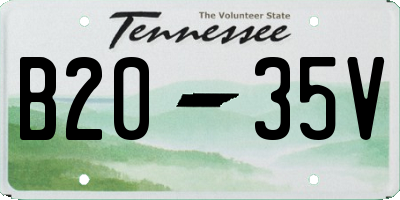 TN license plate B2035V