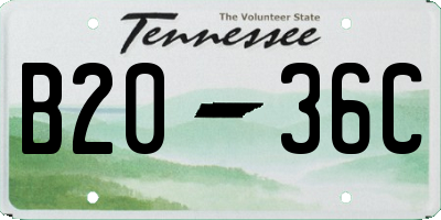 TN license plate B2036C