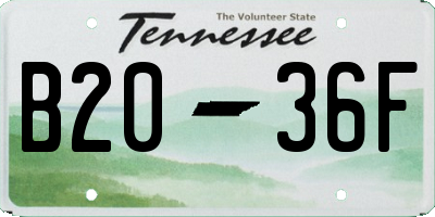 TN license plate B2036F
