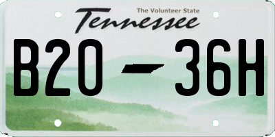 TN license plate B2036H