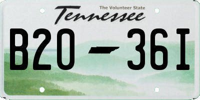 TN license plate B2036I