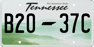 TN license plate B2037C