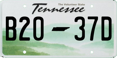 TN license plate B2037D