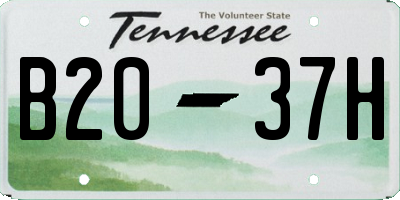 TN license plate B2037H