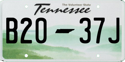 TN license plate B2037J