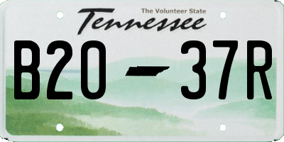 TN license plate B2037R