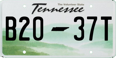 TN license plate B2037T