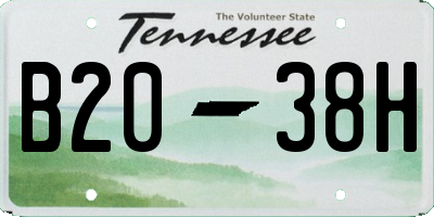 TN license plate B2038H