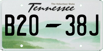 TN license plate B2038J