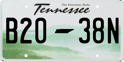 TN license plate B2038N