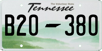 TN license plate B2038O