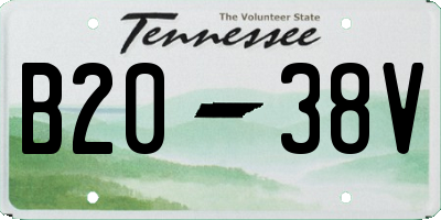 TN license plate B2038V