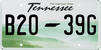 TN license plate B2039G