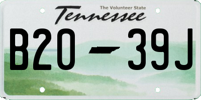 TN license plate B2039J