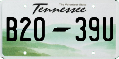 TN license plate B2039U