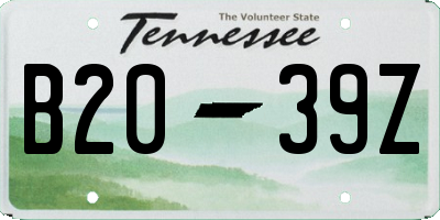 TN license plate B2039Z