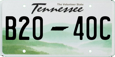 TN license plate B2040C