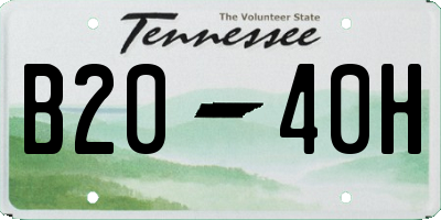 TN license plate B2040H
