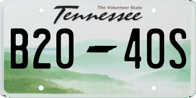 TN license plate B2040S