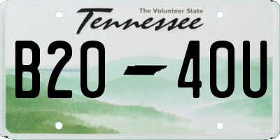 TN license plate B2040U