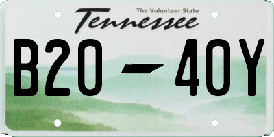TN license plate B2040Y