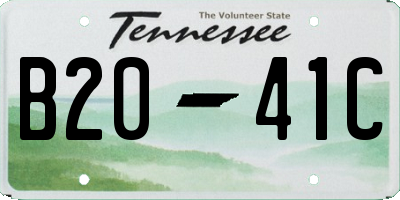 TN license plate B2041C