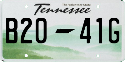 TN license plate B2041G