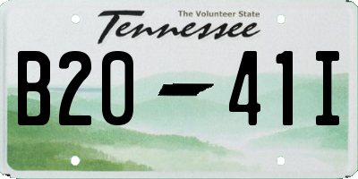 TN license plate B2041I