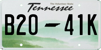 TN license plate B2041K