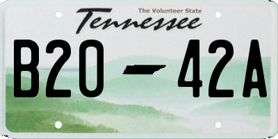 TN license plate B2042A