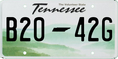TN license plate B2042G
