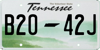 TN license plate B2042J