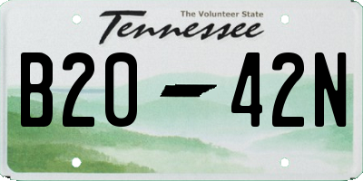 TN license plate B2042N