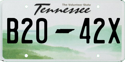 TN license plate B2042X