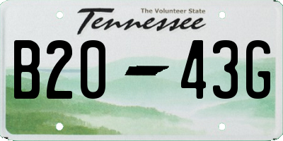 TN license plate B2043G