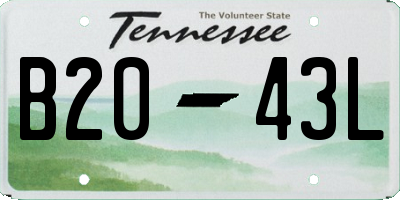 TN license plate B2043L