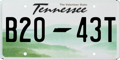 TN license plate B2043T