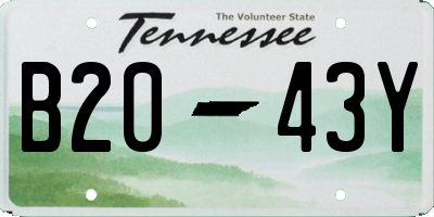 TN license plate B2043Y