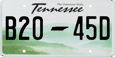TN license plate B2045D