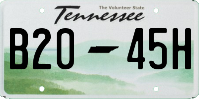 TN license plate B2045H