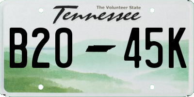 TN license plate B2045K