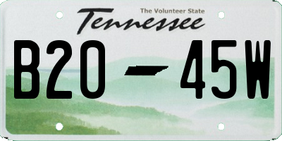 TN license plate B2045W