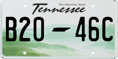 TN license plate B2046C