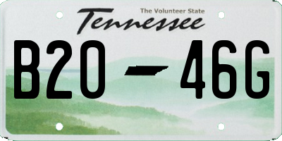 TN license plate B2046G