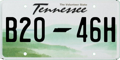 TN license plate B2046H